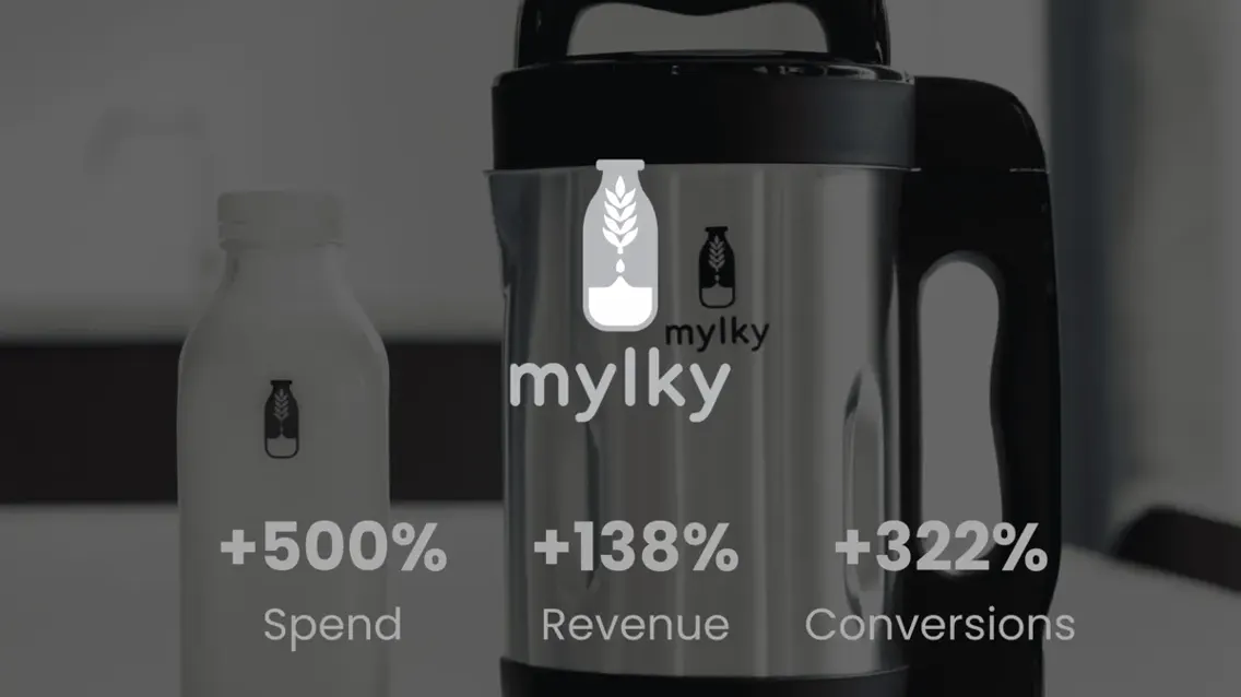 Bright consumer brand campaign creative on a laptop